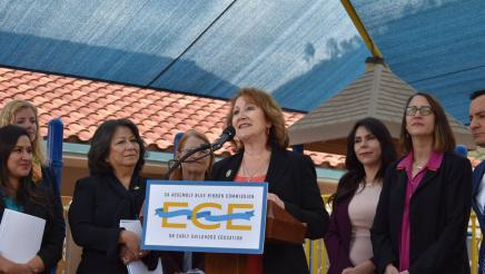 Assembly Member Eloise Gomez Reyes with the Blue Ribbon Commission for Early Childhood Education