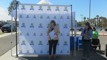 Assemblymember Reyes speaking at event 