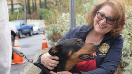 Assemblymember Reyes with dog