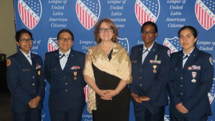 Assemblymember meeting with military women.