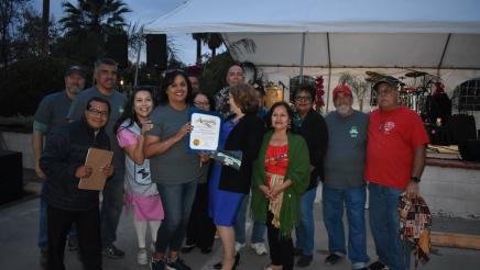 Assembly Member Eloise Gomez Reyes at the Immaculate Conception Church's Fiesta